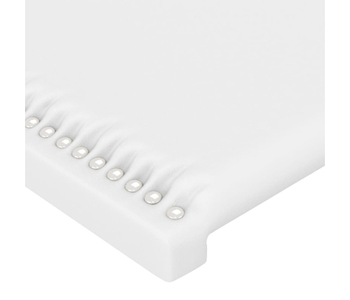 Cabecero de cuero sintético blanco 103x23x78/88 cm