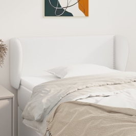 Cabecero de cuero sintético blanco 103x23x78/88 cm