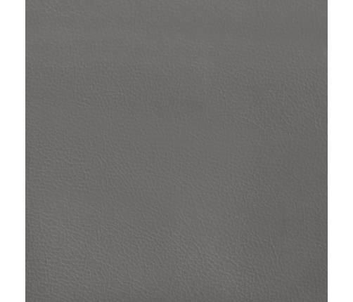 Cabecero de cuero sintético gris 163x23x78/88 cm