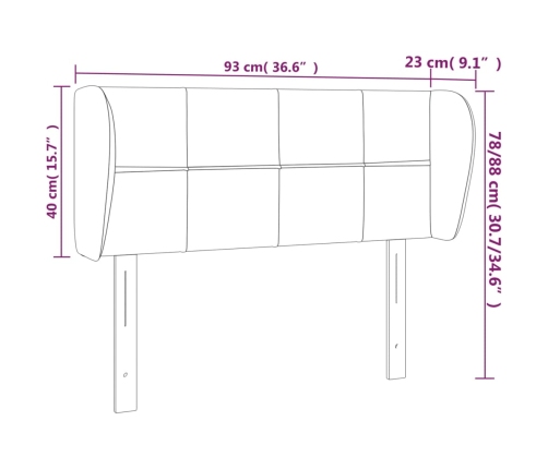 vidaXL Cabecero de tela gris claro 93x23x78/88 cm