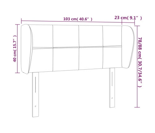 Cabecero de tela gris oscuro 103x23x78/88 cm