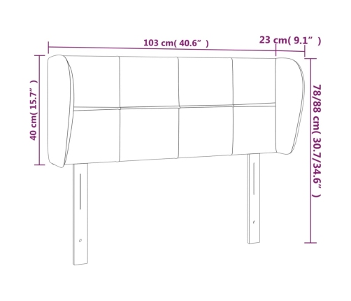 Cabecero de tela gris taupe 103x23x78/88 cm