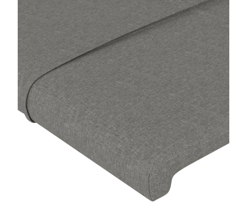Cabecero de tela gris oscuro 163x23x78/88 cm
