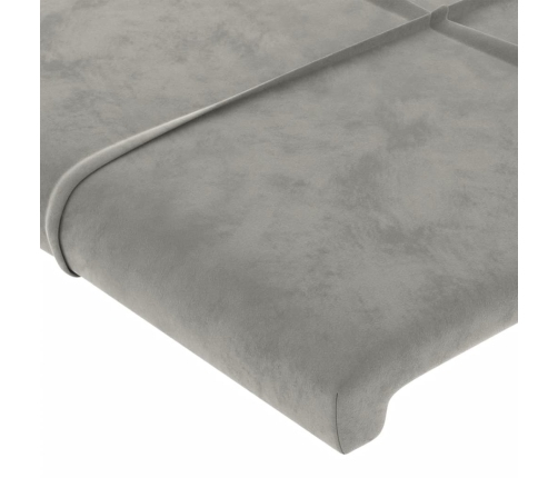 Cabecero de terciopelo gris claro 103x23x78/88 cm