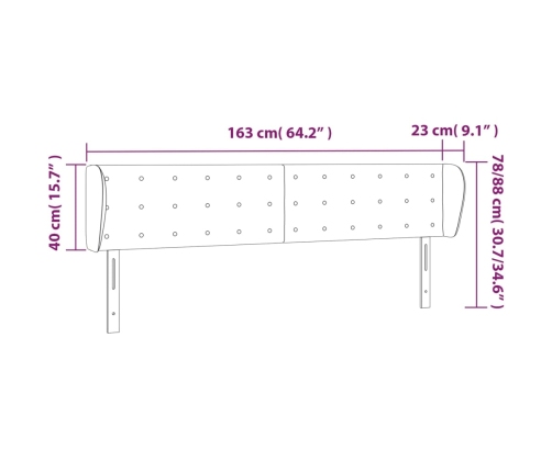 Cabecero de cuero sintético negro 163x23x78/88 cm