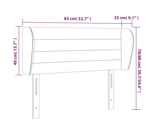 Cabecero de tela gris claro 83x23x78/88 cm