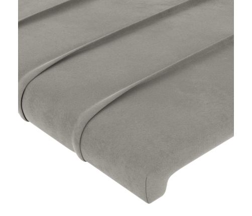 Cabecero de terciopelo gris claro 83x23x78/88 cm