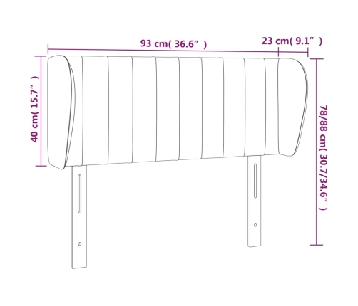 Cabecero de tela gris claro 93x23x78/88 cm