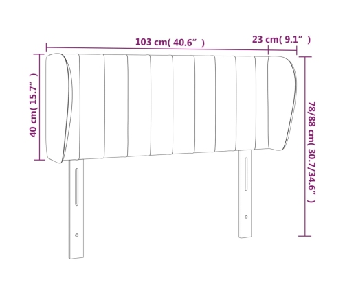 Cabecero de tela gris claro 103x23x78/88 cm