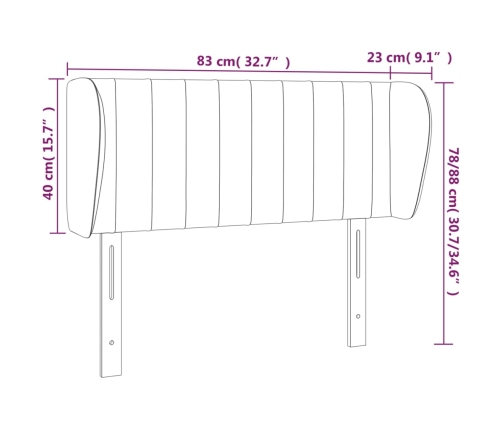 vidaXL Cabecero de terciopelo negro 83x23x78/88 cm