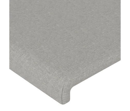 Cabecero con orejas de tela gris claro 83x23x118/128 cm