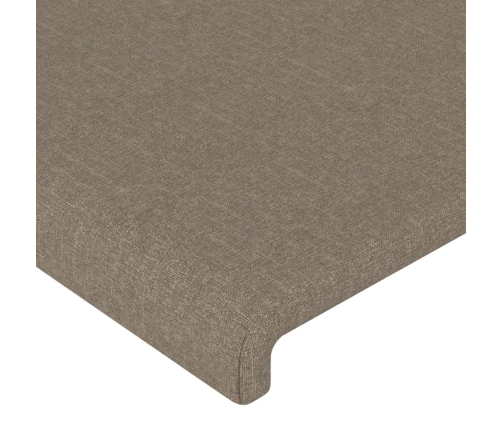 Cabecero con orejas de tela gris taupe 83x23x118/128 cm