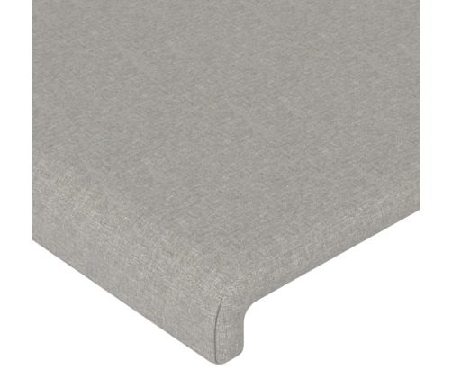 Cabecero con orejas de tela gris claro 103x23x118/128 cm