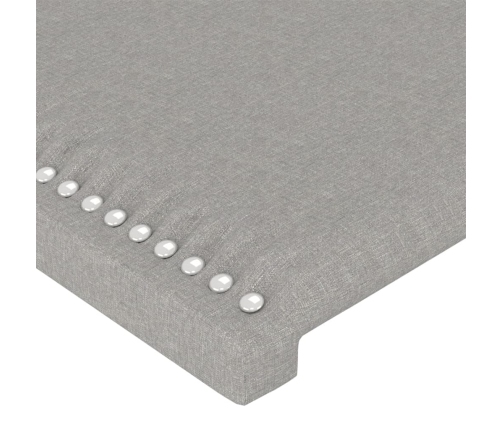 Cabecero con orejas de tela gris claro 83x23x118/128 cm