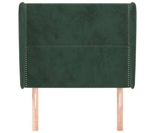 vidaXL Cabecero con orejas de terciopelo verde oscuro 83x23x118/128 cm