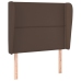 Cabecero con orejas de cuero sintético marrón 93x23x118/128 cm