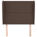 Cabecero con orejas de cuero sintético marrón 93x23x118/128 cm