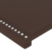 Cabecero con orejas de cuero sintético marrón 93x23x118/128 cm