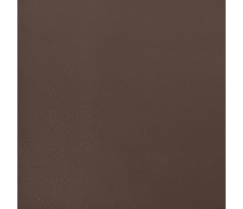 Cabecero con orejas de cuero sintético marrón 93x23x118/128 cm
