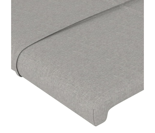 Cabecero con orejas de tela gris claro 83x23x118/128 cm