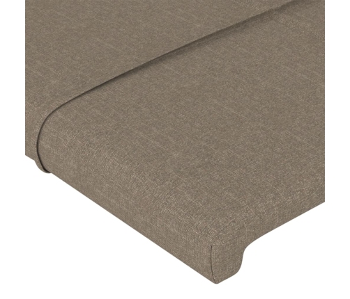 Cabecero con orejas de tela gris taupe 83x23x118/128 cm