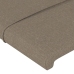 Cabecero con orejas de tela gris taupe 93x23x118/128 cm