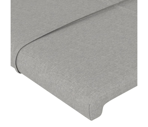 Cabecero con orejas de tela gris claro 103x23x118/128 cm