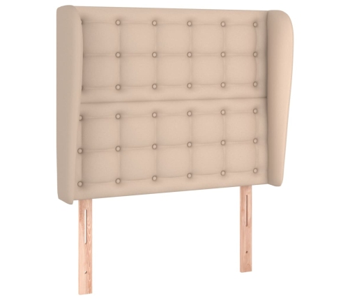 Cabecero con orejas cuero sintético capuchino 93x23x118/128 cm