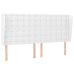 Cabecero con orejas cuero sintético blanco 183x23x118/128cm