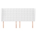 Cabecero con orejas cuero sintético blanco 183x23x118/128cm