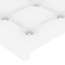 Cabecero con orejas cuero sintético blanco 183x23x118/128cm