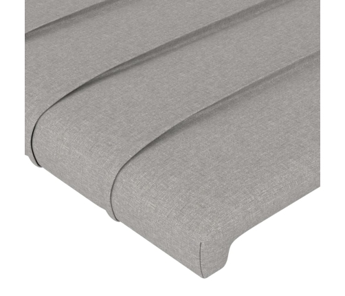 Cabecero con orejas de tela gris claro 83x23x118/128 cm