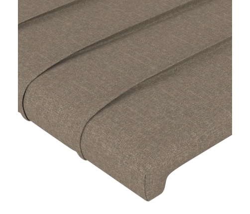 Cabecero con orejas de tela gris taupe 83x23x118/128 cm