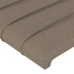 Cabecero con orejas de tela gris taupe 93x23x118/128 cm