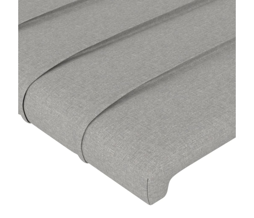 Cabecero con orejas de tela gris claro 103x23x118/128 cm