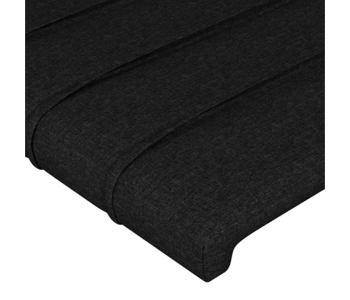 vidaXL Cabecero con orejas de tela negro 183x23x118/128 cm