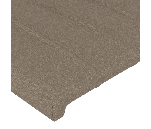 Cabecero con orejas de tela gris taupe 83x23x118/128 cm