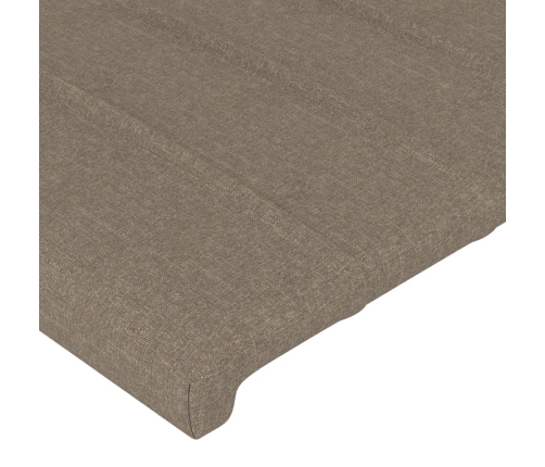 Cabecero con orejas de tela gris taupe 93x23x118/128 cm