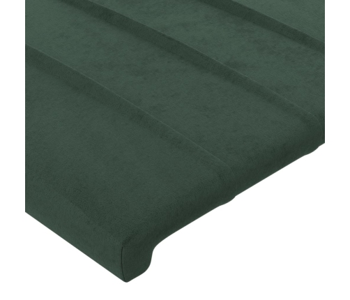 Cabecero con orejas de terciopelo verde oscuro 147x23x118/128cm