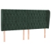 Cabecero con orejas de terciopelo verde oscuro 203x23x118/128cm