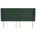 Cabecero con orejas de terciopelo verde oscuro 203x23x118/128cm