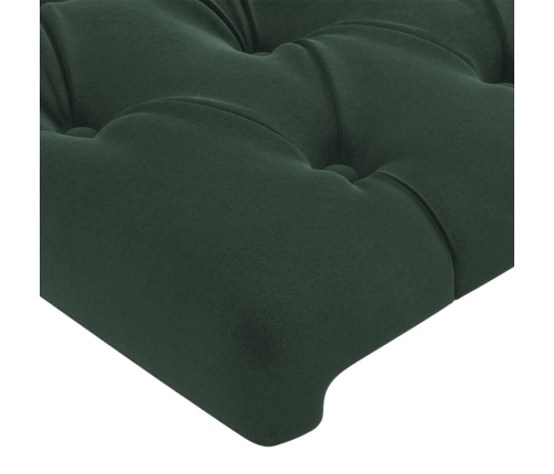 Cabecero con orejas de terciopelo verde oscuro 203x23x118/128cm