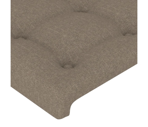 Cabecero con orejas de tela gris taupe 83x23x118/128 cm