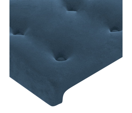 Cabecero con orejas de terciopelo azul oscuro 203x23x118/128 cm