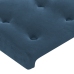 Cabecero con orejas de terciopelo azul oscuro 203x23x118/128 cm