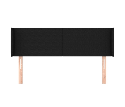 Cabecero de tela negro 147x16x78/88 cm