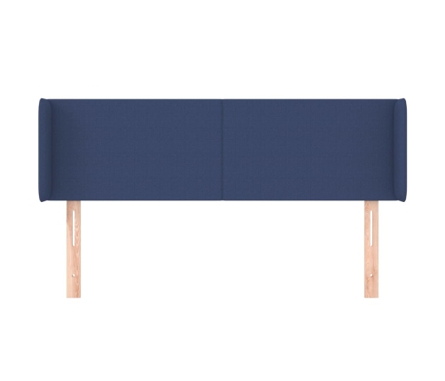 Cabecero de tela azul 147x16x78/88 cm