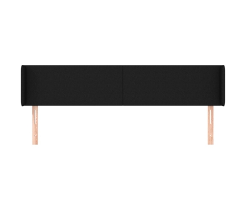 Cabecero de tela negro 183x16x78/88 cm