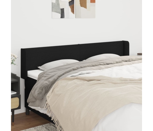 Cabecero de tela negro 183x16x78/88 cm