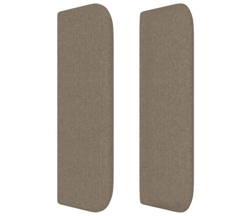 Cabecero de tela gris taupe 203x16x78/88 cm